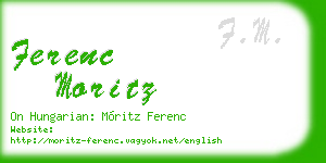 ferenc moritz business card